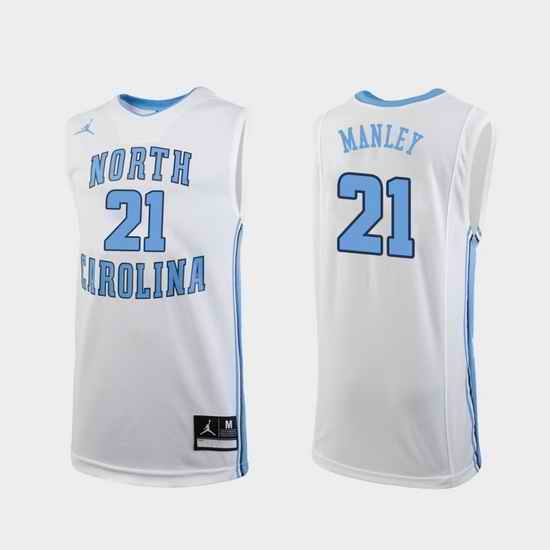 Men North Carolina Tar Heels Sterling Manley White Replica College Basketball Jersey